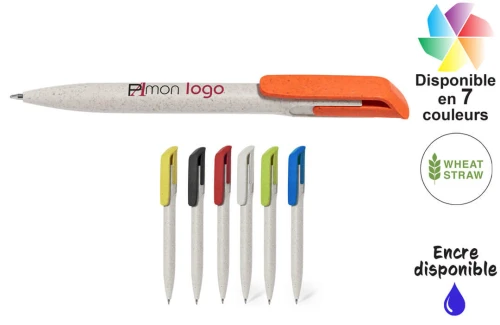 Stylo écologique en fibre de blé Latif publicitaire personnalisé avec logo