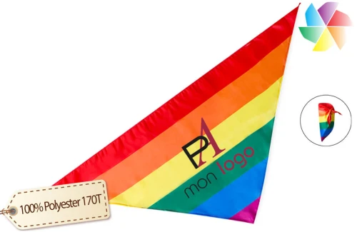 Bandana publicitaire personnalisé Faralax foulard LGBT aux couleurs arc-en-ciel