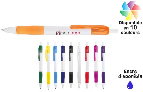 Stylo en plastique bicolore Zufer publicitaire personnalisé avec logo