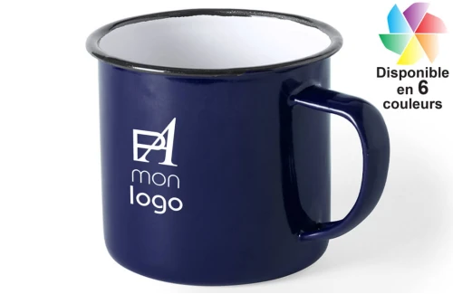 Mug en métal émaillé Wilem publicitaire personnalisé avec logo