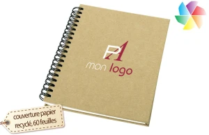 Carnet à couverture en papier recyclé mendel publicitaire personnalisé avec logo