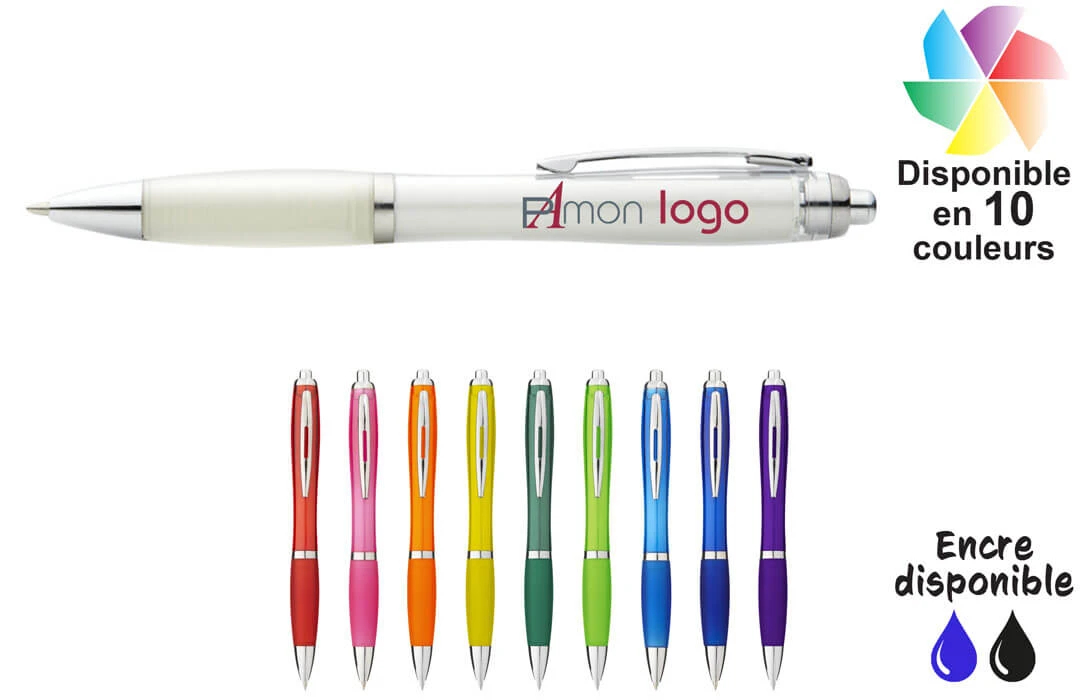 Stylo publicitaire Nash en plastique coloré