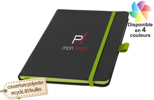 Carnet à couverture rigide publicitaire personnalisé avec logo