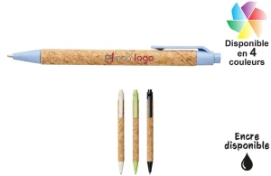Stylo écologique en liège et fibre de blé Midar publicitaire personnalisé avec logo