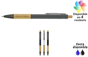 Stylo en alu recyclé coloré et bois Darius publicitaire personnalisé avec logo