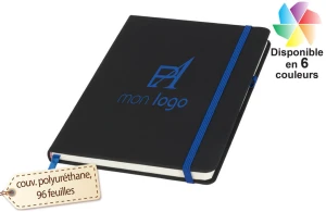 Carnet à fermeture élastique colorée publicitaire personnalisé avec logo