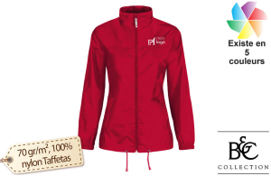 Coupe-vent femme B&C Sirroco personnalisé avec logo