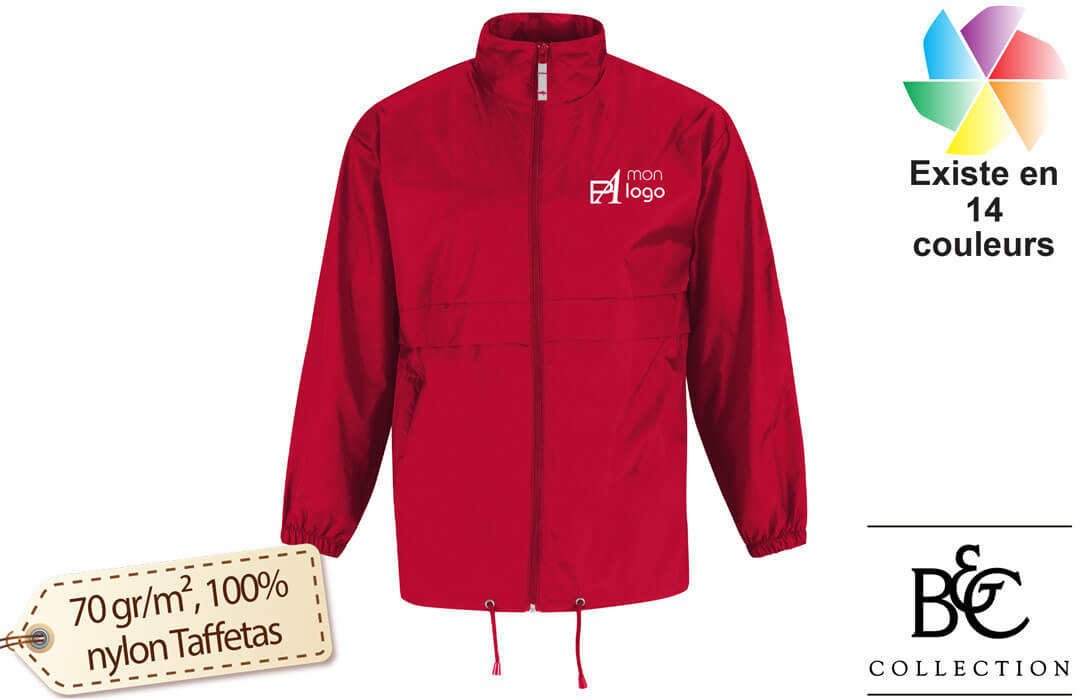 Coupe-vent homme B&C Sirroco personnalisé