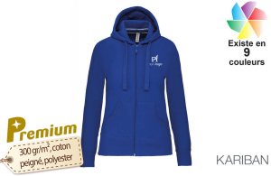 Veste à capuche femme Kariban Premium publicitaire personnalisée avec logo