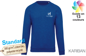 Sweat-shirt homme en coton bio publicitaire personnalisé avec logo