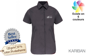 Chemise de travail femme publicitaire personnalisée avec logo brodé