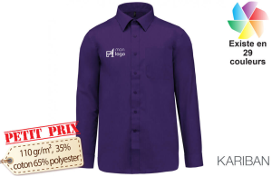 Chemise homme à manches longues publicitaire personnalisée avec logo