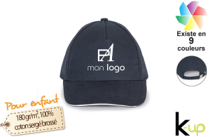 Casquette sandwich enfant K-up 5 panneaux à visière contrastée personnalisée